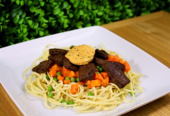 BEEF TIPS W LINGUINI & COWBOY BUTTER