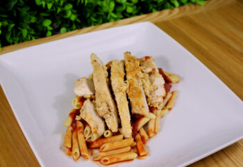 CHICKEN PARMESAN W PENNE PASTA